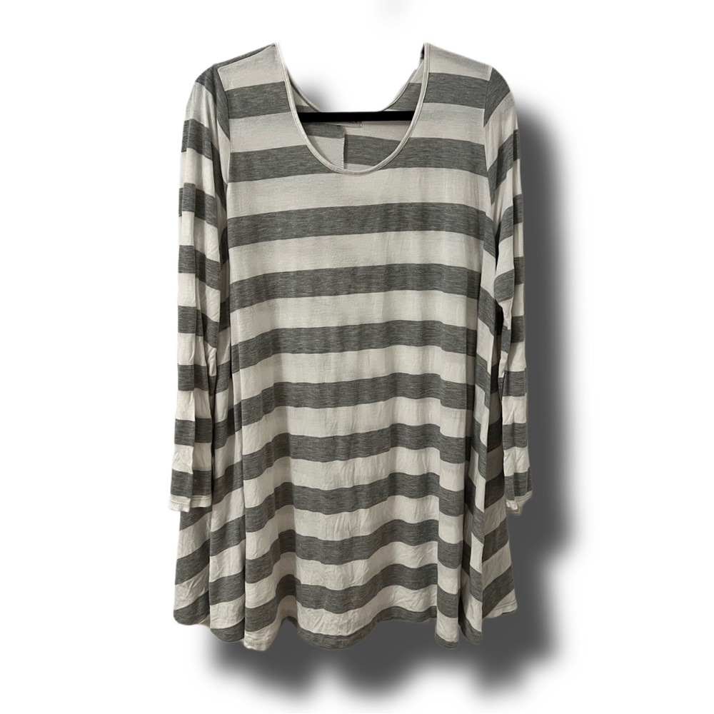 hot ginger grey striped dress